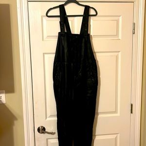 Free People Moro leather overalls
